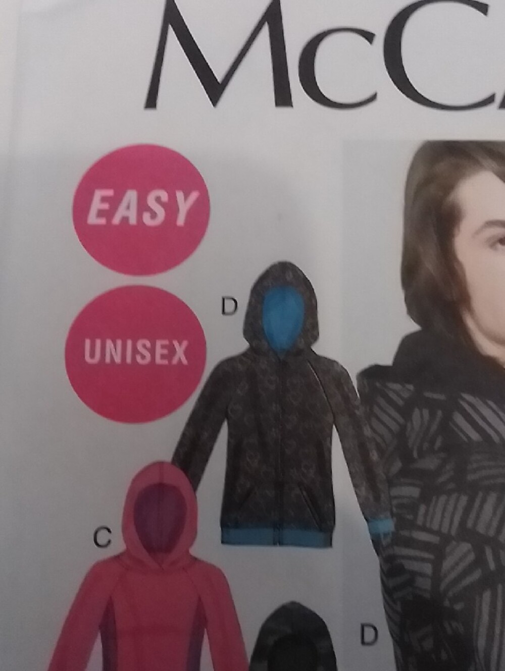 McCALL'S Uncut Unisex Hoodie /Sweatshirt Sewing Pattern, Sz Small - Med. - Large - Picture 7 of 9